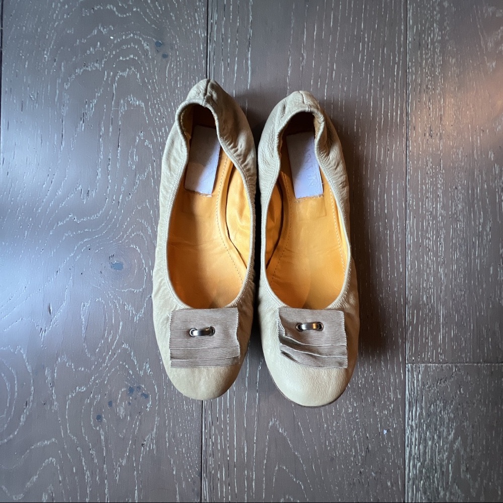 Lanvin ballet flats with bow detail w/box